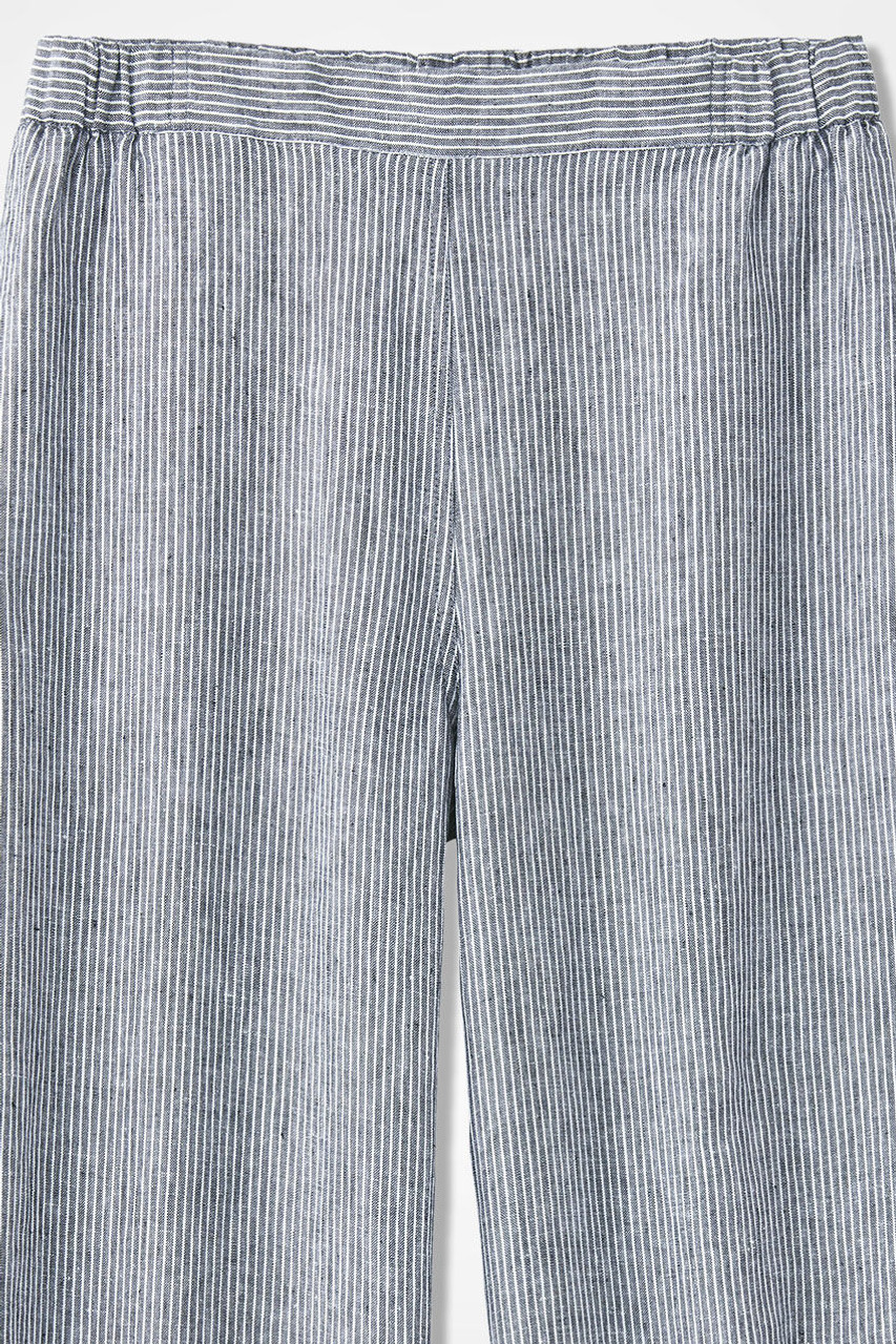 Striped Linen Wide-Leg Crops