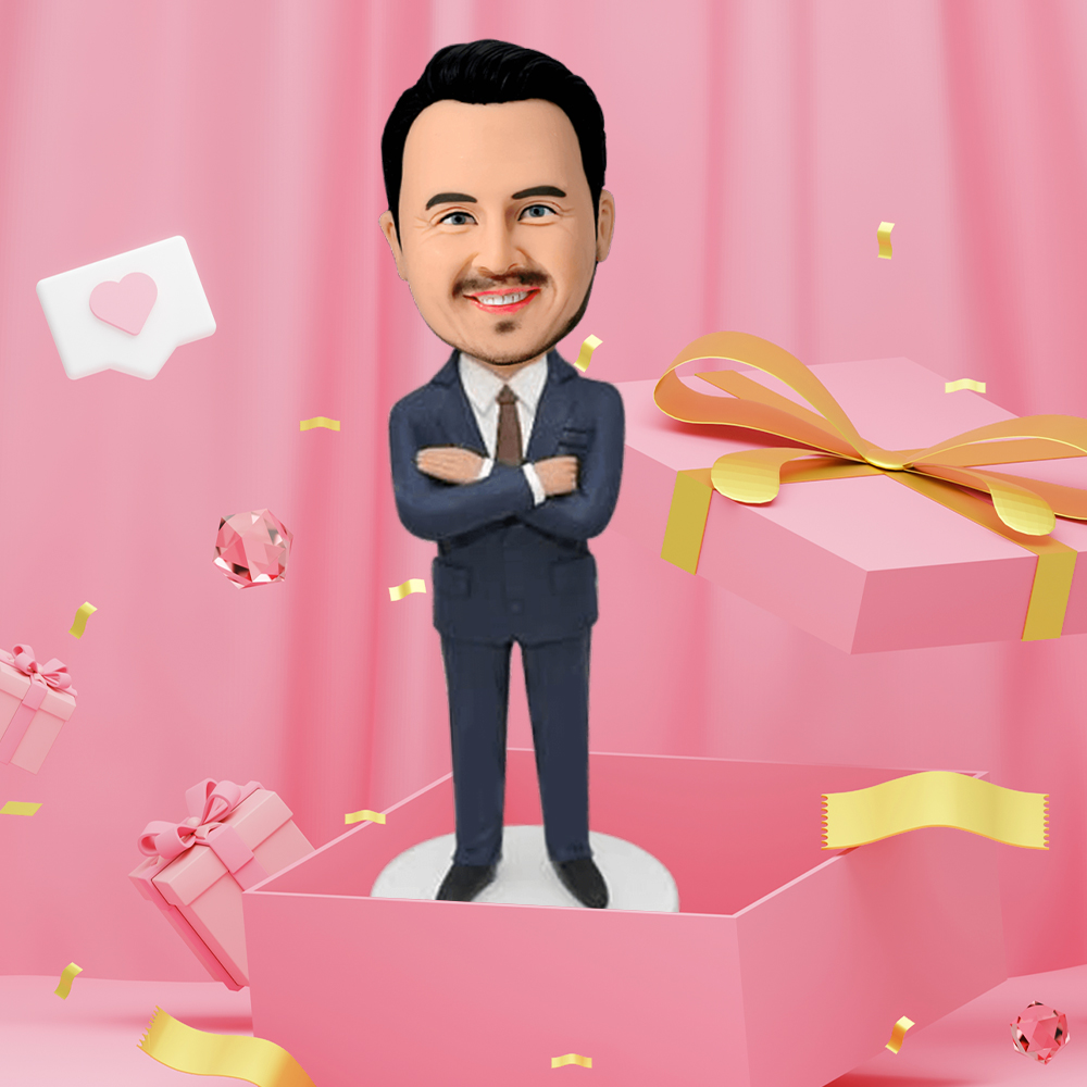 Businessman Custom Bobbleheads With Engraved Text