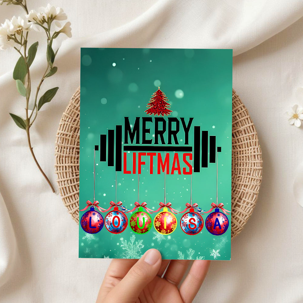 Green Christmas Card Celebrate Christmas Greeting Card