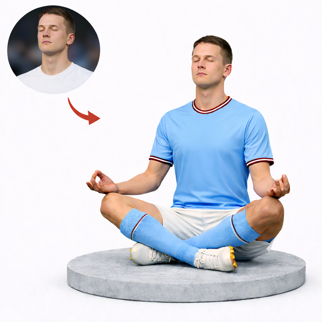 Custom Zen Celebration Bobblehead, Personalized Soccer Style Bobblehead from Your Photo, Custom Bobblehead Engraved with Text