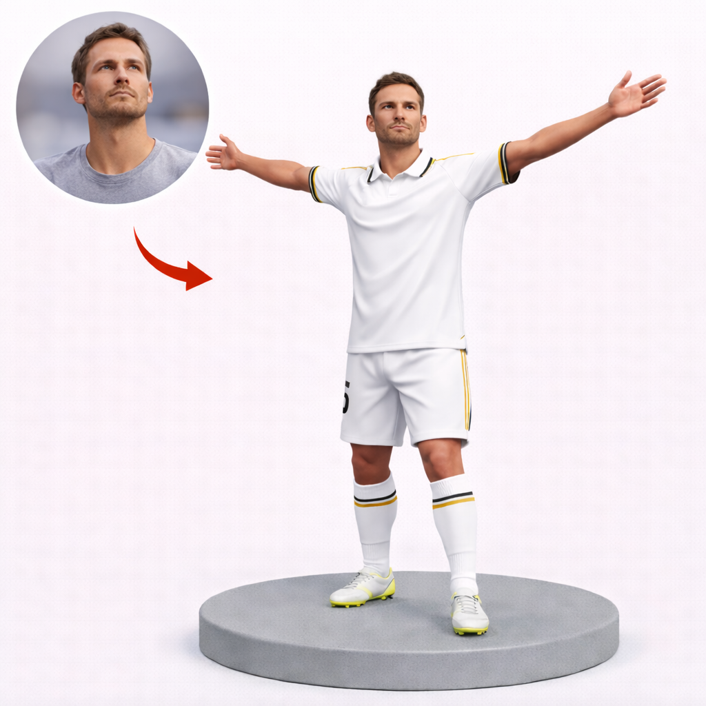 Custom King Moment Bobblehead, Personalized Soccer Style Bobblehead from Your Photo, Custom Bobblehead Engraved with Text