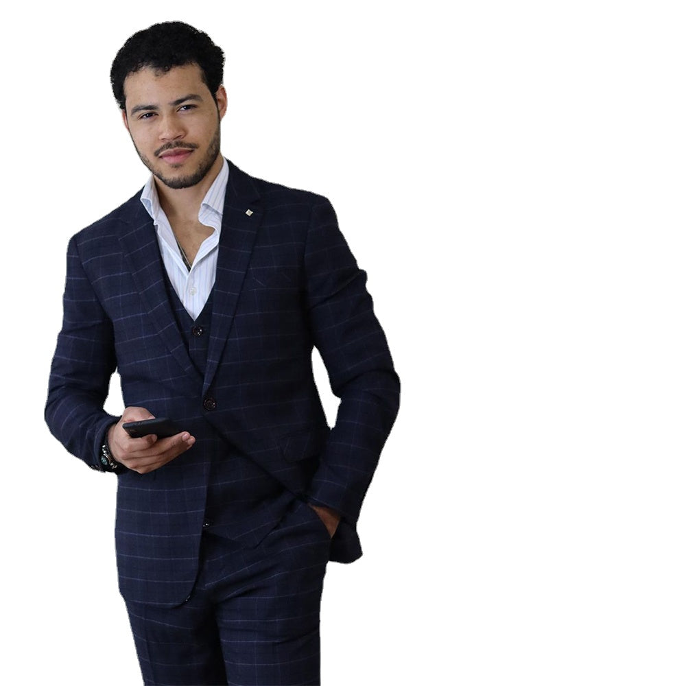 Business Men Suits Tailor-Made 3 Pieces Formal Tuxedo Coat Slim Fit Wedding Tuxedo Blazer Groom Groomsman Formal Tailored Prom