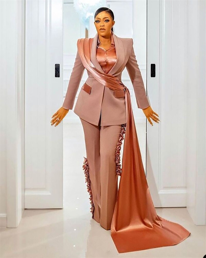 2 Pcs Mother of Women Suit Set Blazer+Pants V Neck Jacket Long Tail Wedding Tuxedo Formal Office Lady Tailored Made Prom Dress