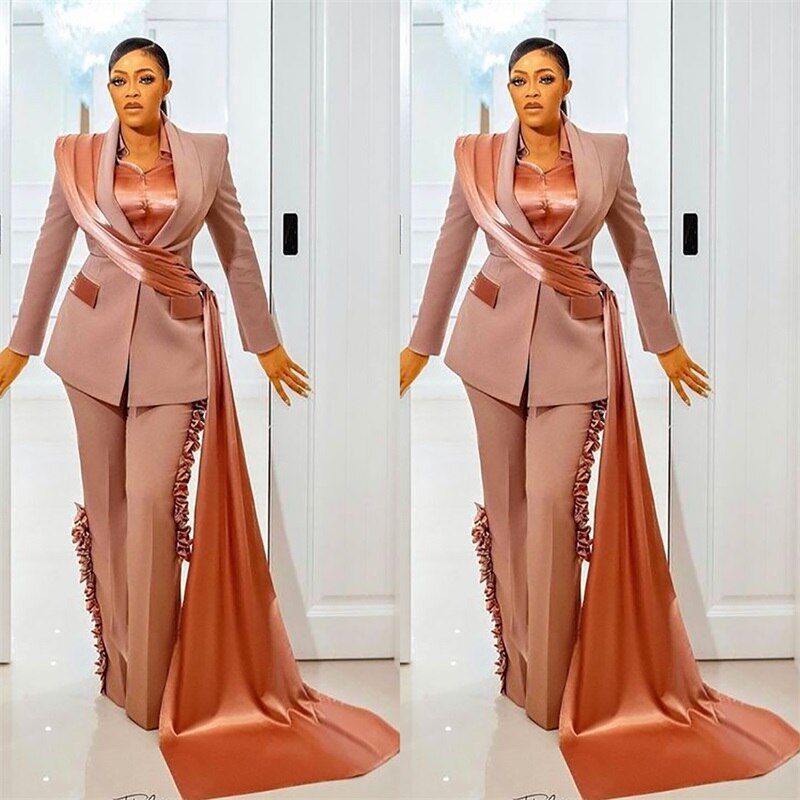 2 Pcs Mother of Women Suit Set Blazer+Pants V Neck Jacket Long Tail Wedding Tuxedo Formal Office Lady Tailored Made Prom Dress