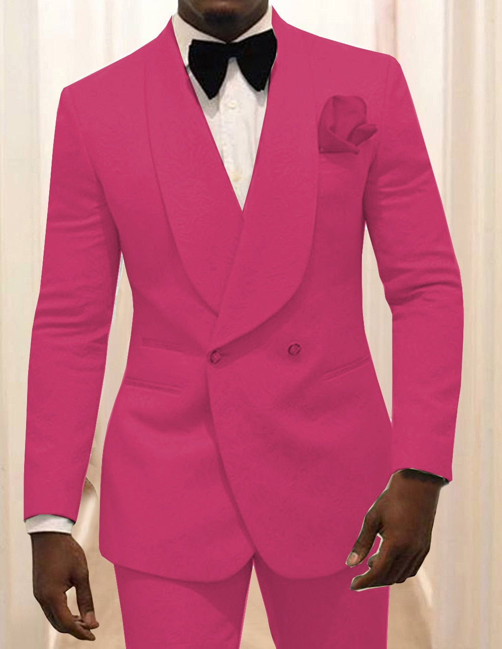 2 Pieces Men‘s Suit Lavender Casual Floral Blazer Prom Purple Tuxedo Tweed Shawl Lapel Dinner Party White Jacket Wedding Grooms