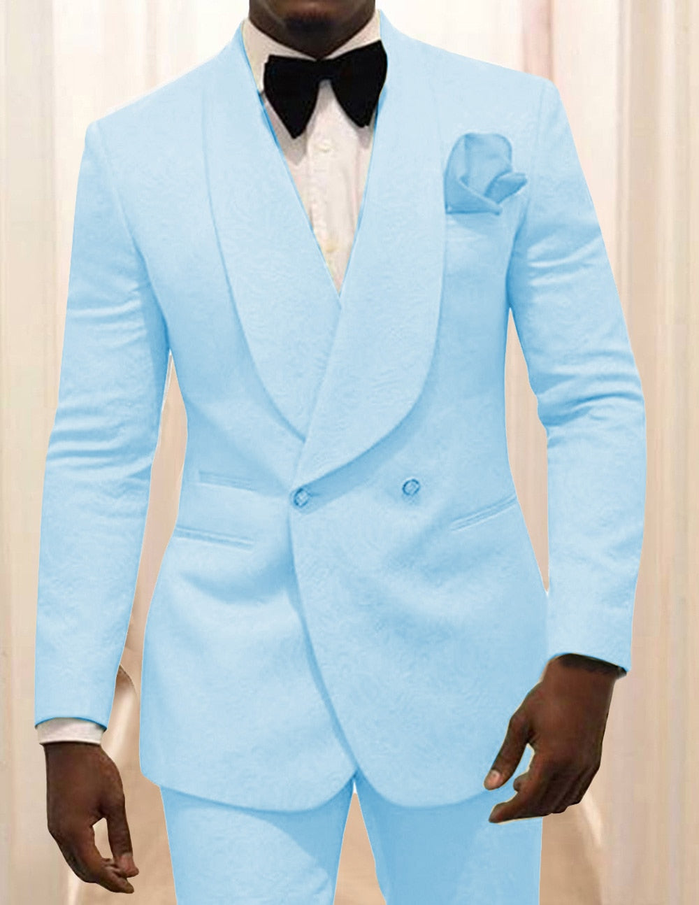 2 Pieces Men‘s Suit Lavender Casual Floral Blazer Prom Purple Tuxedo Tweed Shawl Lapel Dinner Party White Jacket Wedding Grooms