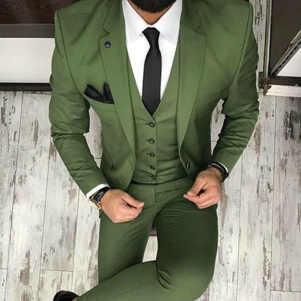 Coat Pant Designs Light Green Men Suit Business Slim Fit Formal Groom 3 Piece Wedding Suits Tuxedo Custom Terno Masculino