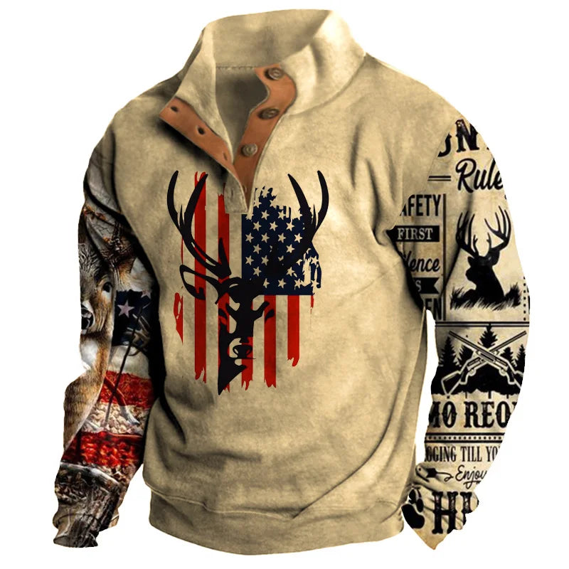 Autumn Hoodies for Men sweater 3D Cowboy Printed Pullover Oversized Mens Tops Male Vintage Style Loose Vintage Clothing
