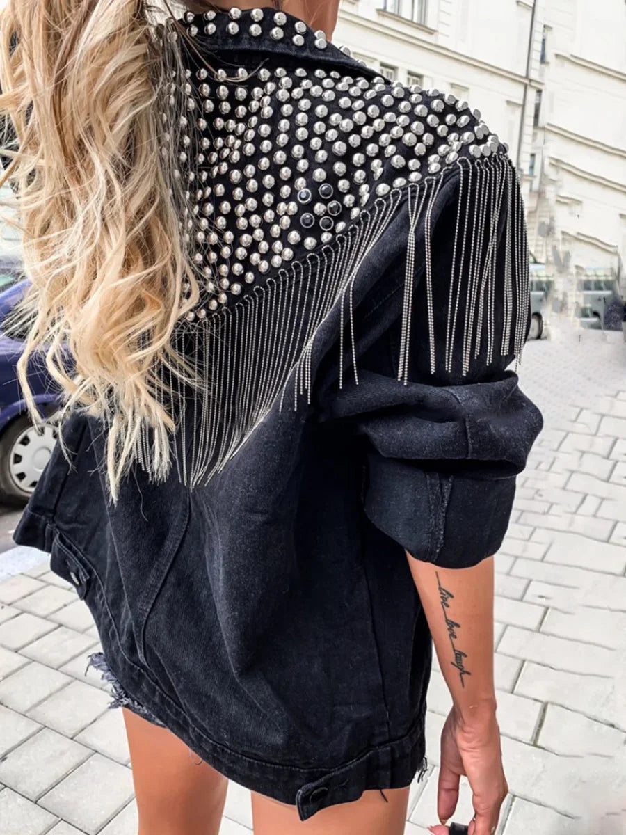 Autumn and Spring Black Cool Outdoor Jacket Street