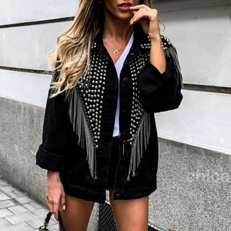 Autumn and Spring Black Cool Outdoor Jacket Street