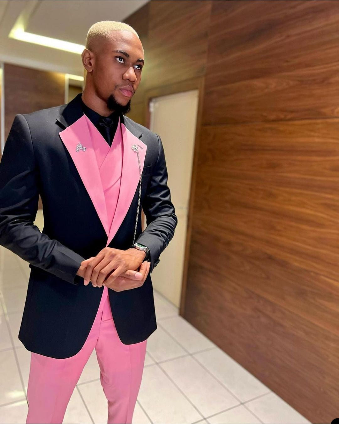 Black Pink Men Suit 3 Pieces Slim Fit Tailor-Made Single Breasted Wedding Groom Work Causal Prom Tailored