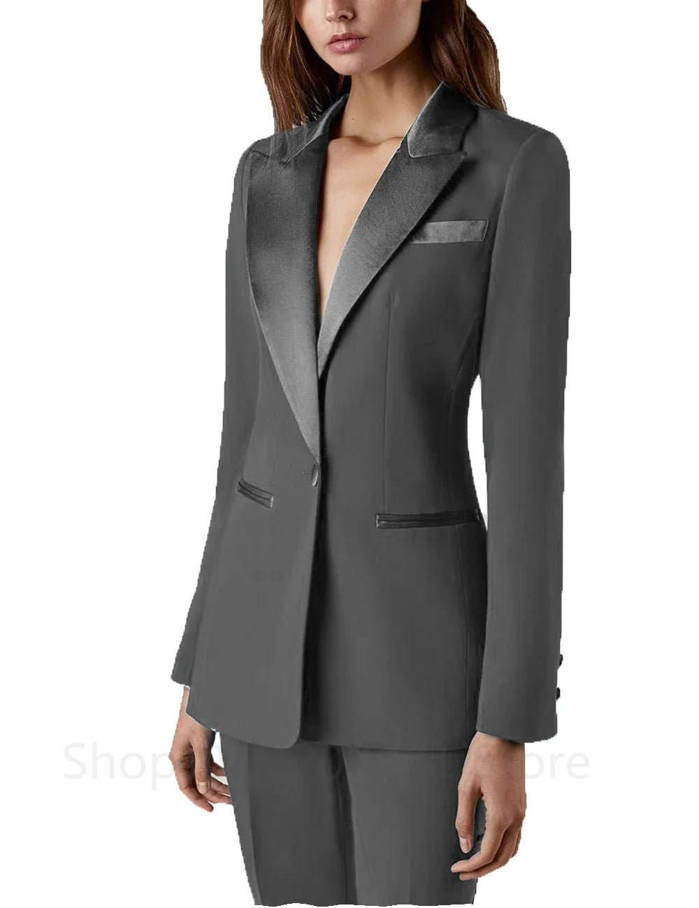 Black Women Suit 2 Piece Outfits for Wedding Tuxedos Party Office Work Slim Fit Business Lady Suit Blazer with Pants