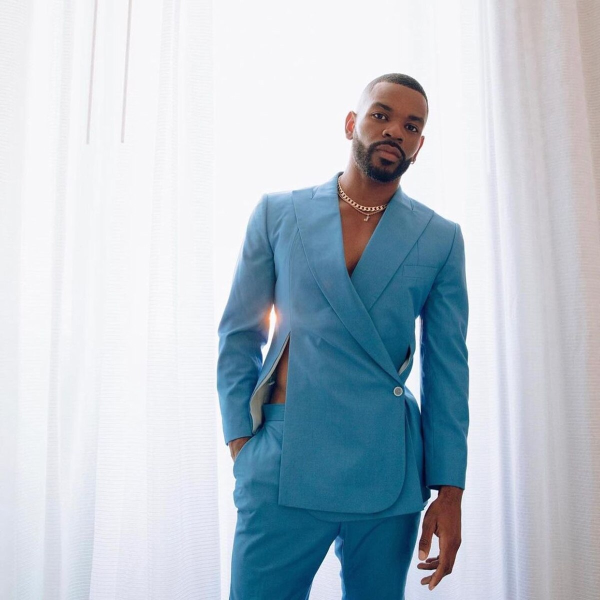 Blue New Men's Suits Tailored 2 Pieces Blazer Pants One Button Peaked Lapel Slim Fit Sexy Wedding Groom Custom Made Plus Size