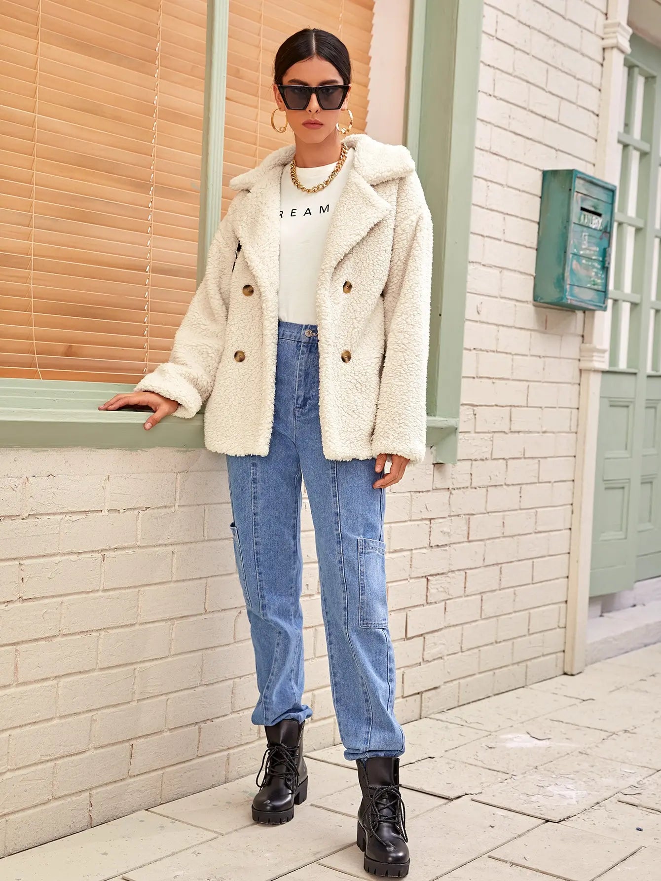 Winter Warm Female Plush Overcoat Pocket Casual Teddy Outwear Faux Fur Women Coat S-5XL