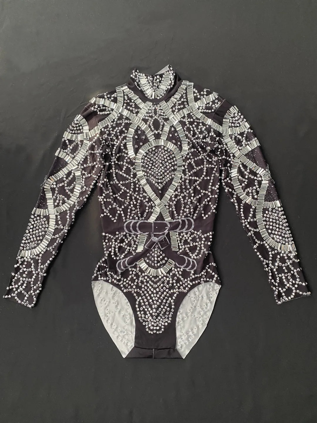 Fashion Crystals Stretch Bodysuits Women Party Jumpsuits Skinny Rhinestone Leotard Nightclub Dj Costumes Jazz Singer Stage Wear