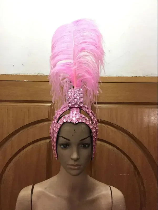 Feather Headdress Samba Costume Carnival Halloween Party Bar Performance Hat Makeup Dance Wings Parade