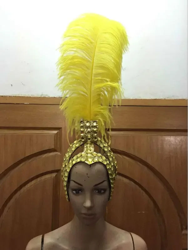 Feather Headdress Samba Costume Carnival Halloween Party Bar Performance Hat Makeup Dance Wings Parade