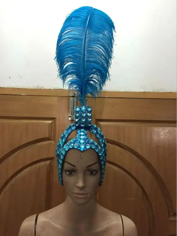 Feather Headdress Samba Costume Carnival Halloween Party Bar Performance Hat Makeup Dance Wings Parade