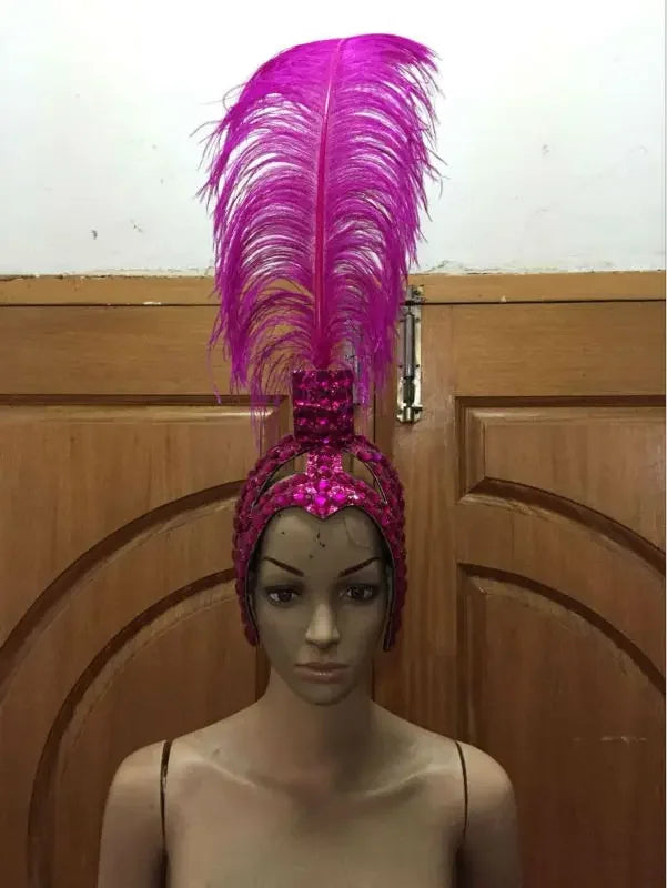 Feather Headdress Samba Costume Carnival Halloween Party Bar Performance Hat Makeup Dance Wings Parade