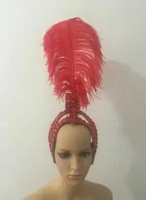 Feather Headdress Samba Costume Carnival Halloween Party Bar Performance Hat Makeup Dance Wings Parade
