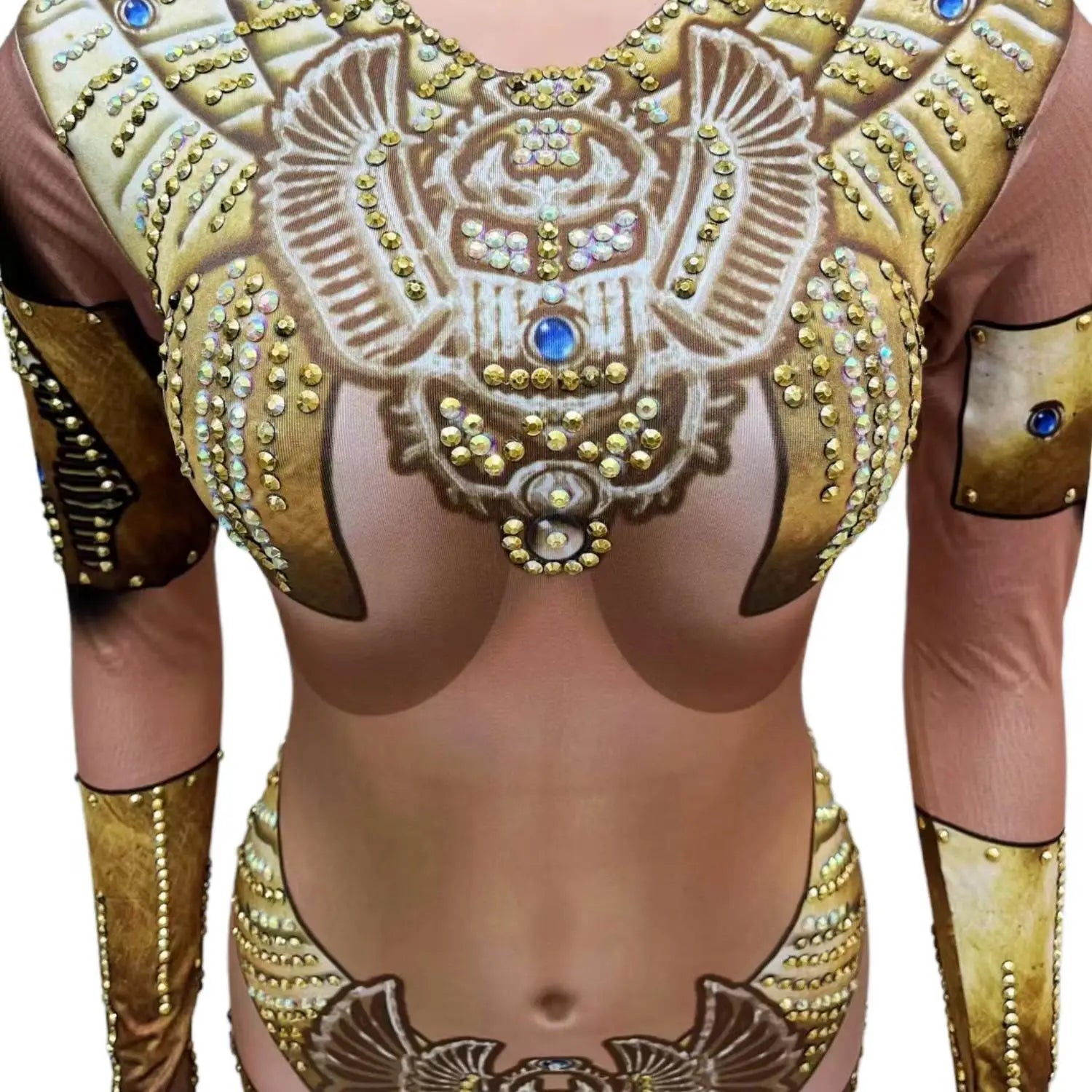 Festival Performance Clothes Stage Wear Rhinestone Print Women Skinny Elastic Jumpsuits Nightclub Prom Party Dance Bodysuit