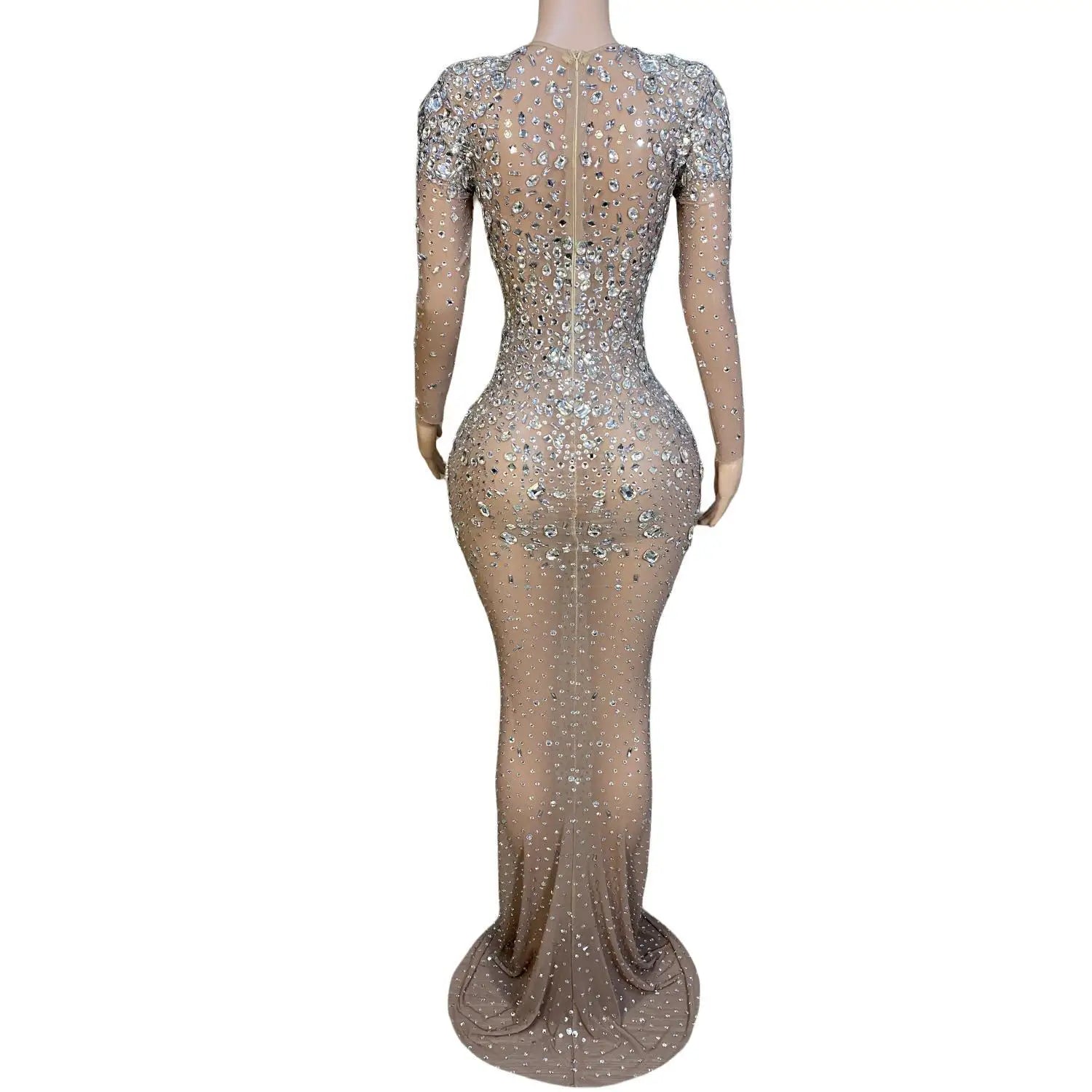 Gorgeous Long Prom Dresses 2024 Fashion Mermaid Style Luxury Sparkly Silver Crystals Black Girls Prom Party Formal Gowns