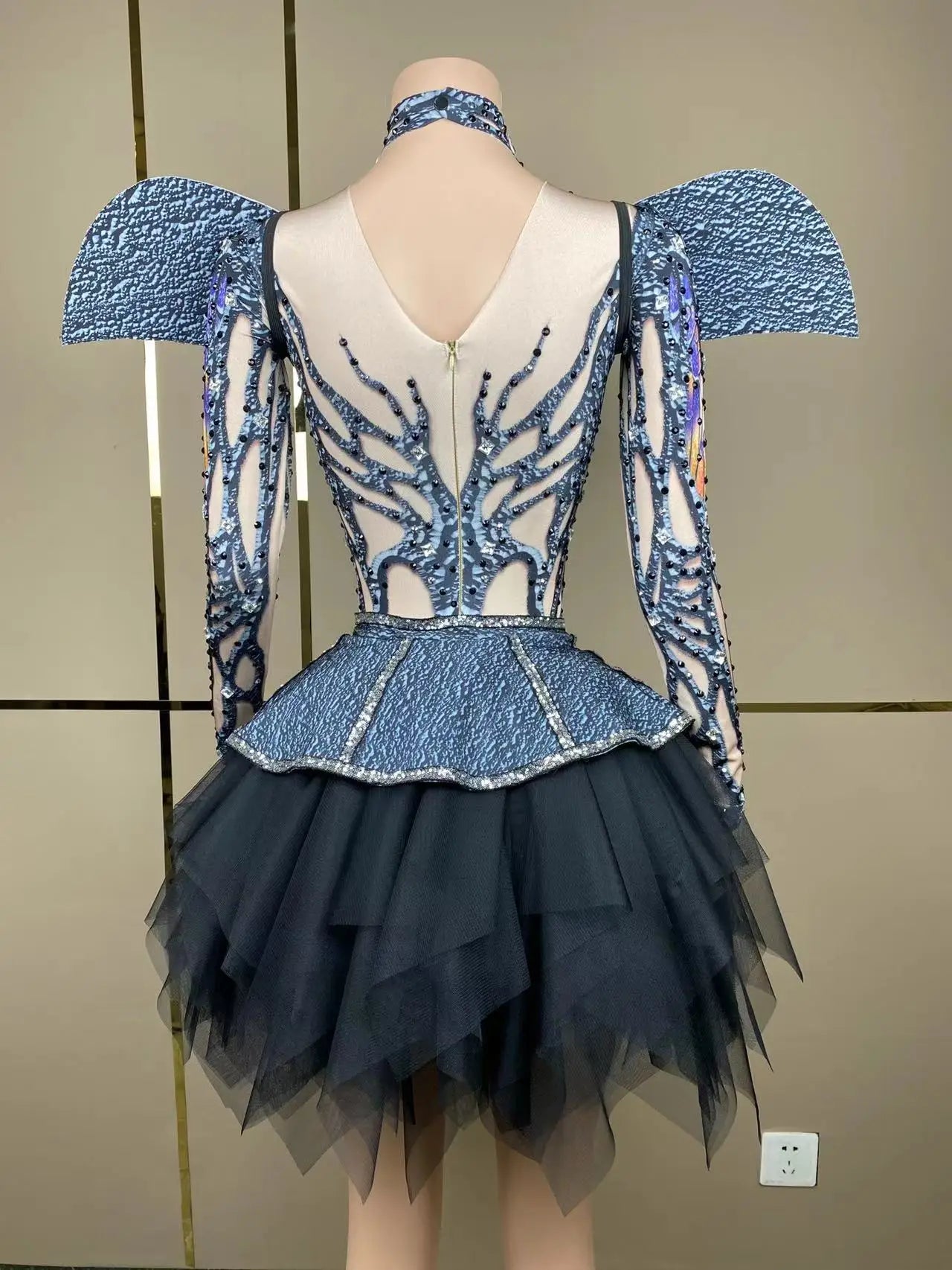 Halloween Printed Stretchy Bodysuit Dress Evening Party Nightclub Cosplay Women Or Men's DJ Singer Photoshoot Bodysuit Dress