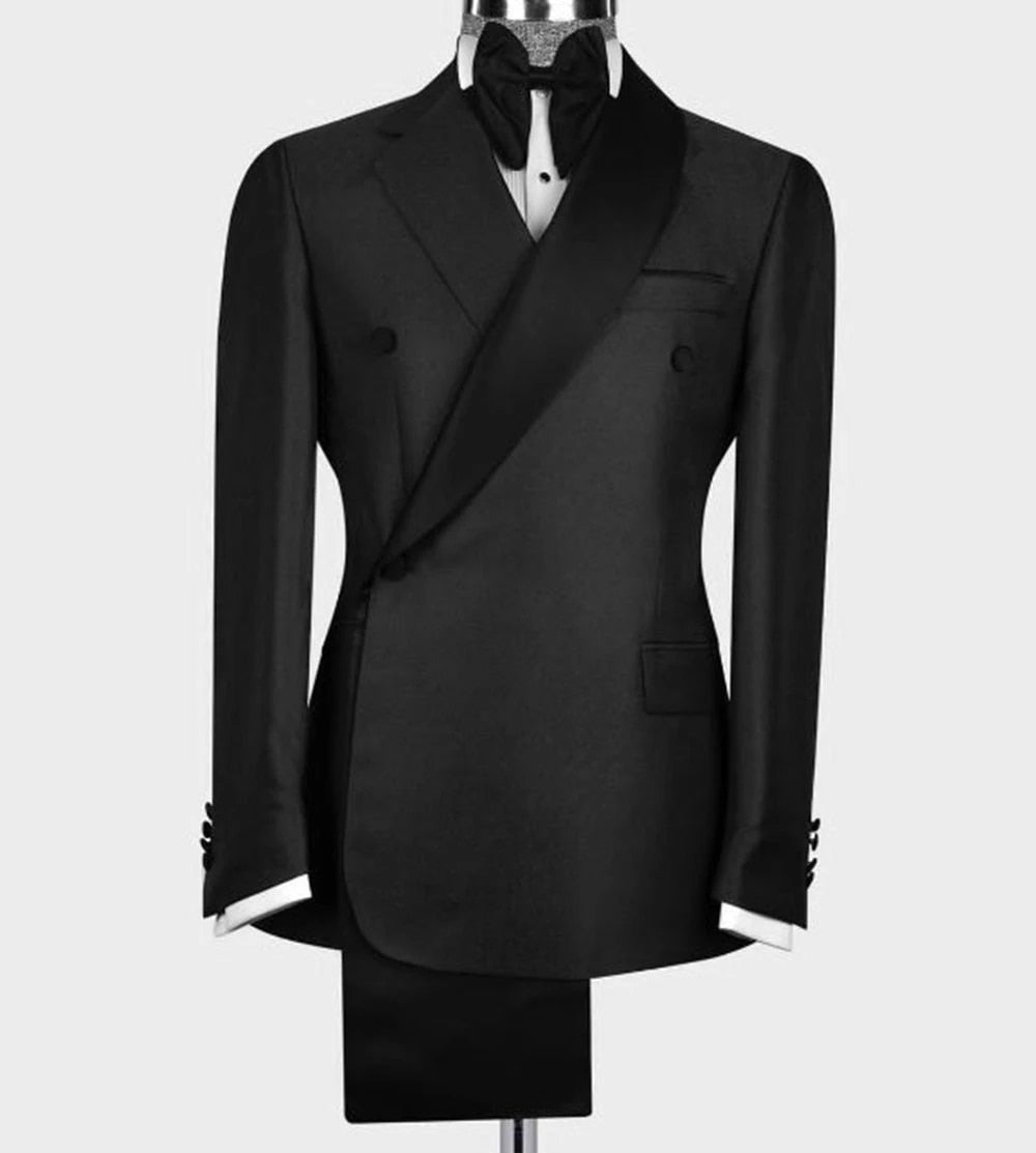 Shawl Collar Double Breasted Navy/Ivory/Black Blazer Men's Wedding 1pcs Jacket Coat Tailored Made