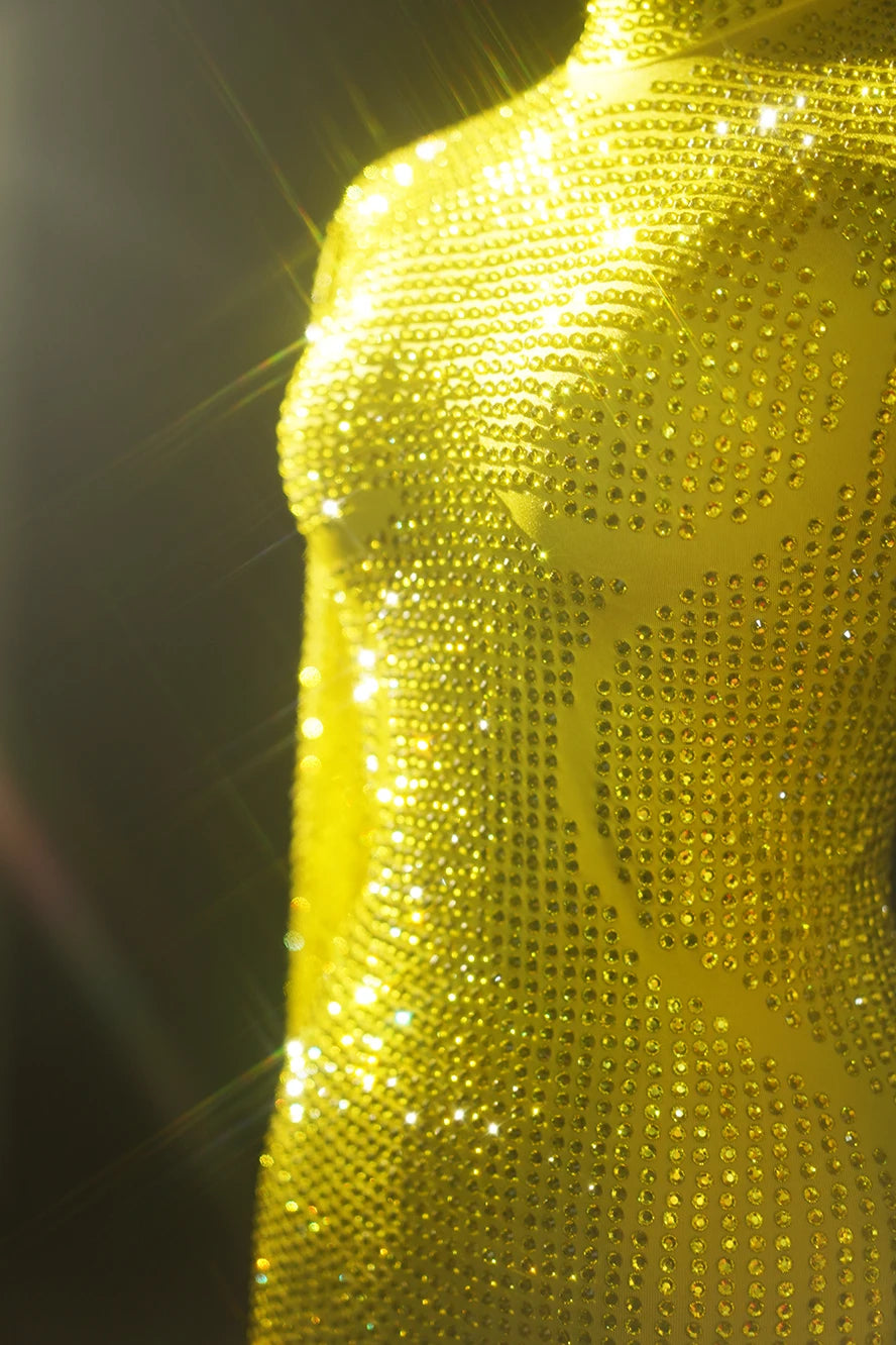 Luxurious Full Rhinestones Jumpsuit for Women Sexy Dance Costume Nightclub Outfit Performance Show Stage Wear Party Rompers