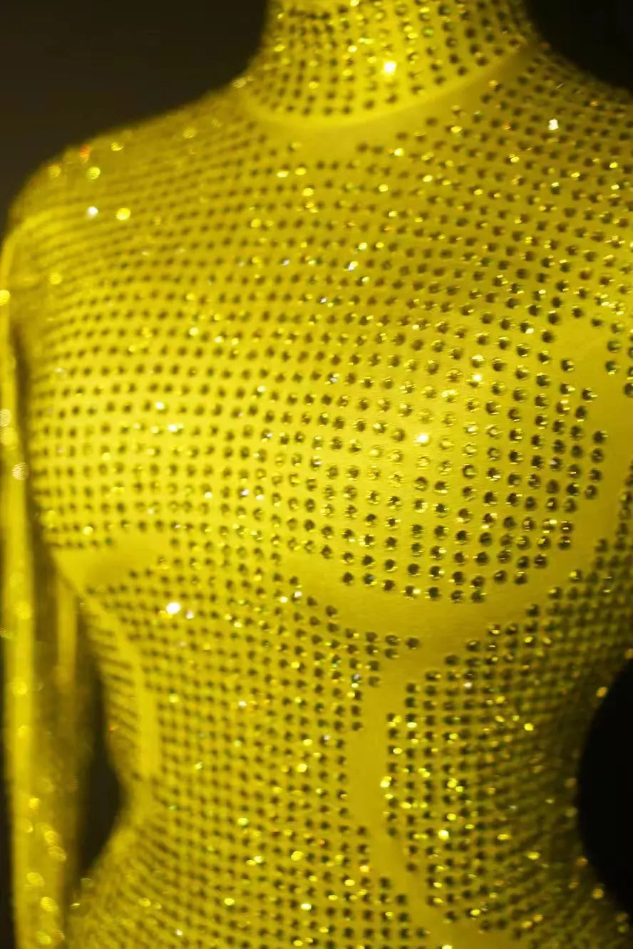 Luxurious Full Rhinestones Jumpsuit for Women Sexy Dance Costume Nightclub Outfit Performance Show Stage Wear Party Rompers