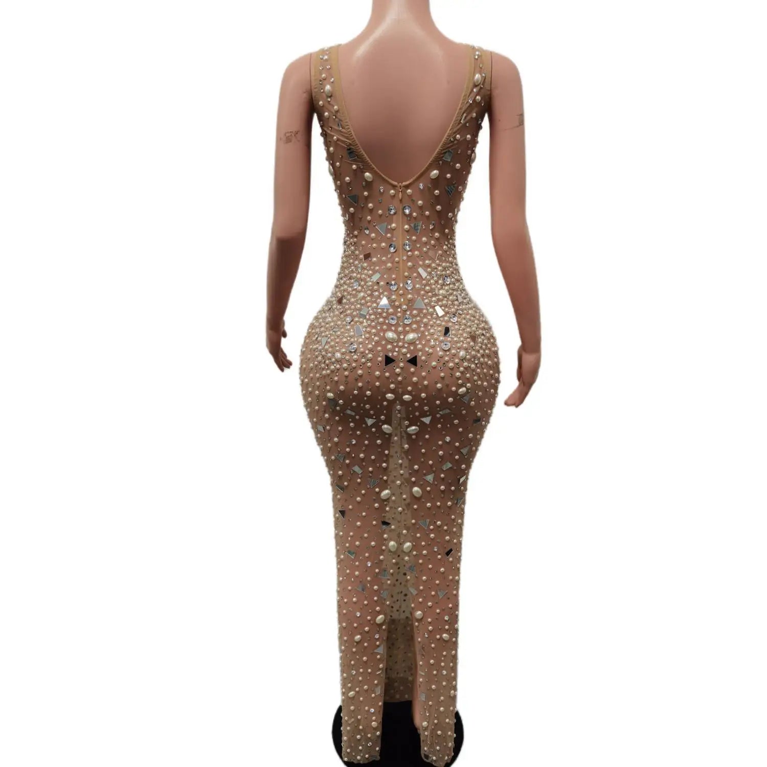 Luxurious Halter Sparkly Beaded Crystals Women Cocktail Birthday Party Gowns Shinny Mirror Black Girl Long Prom Dresses