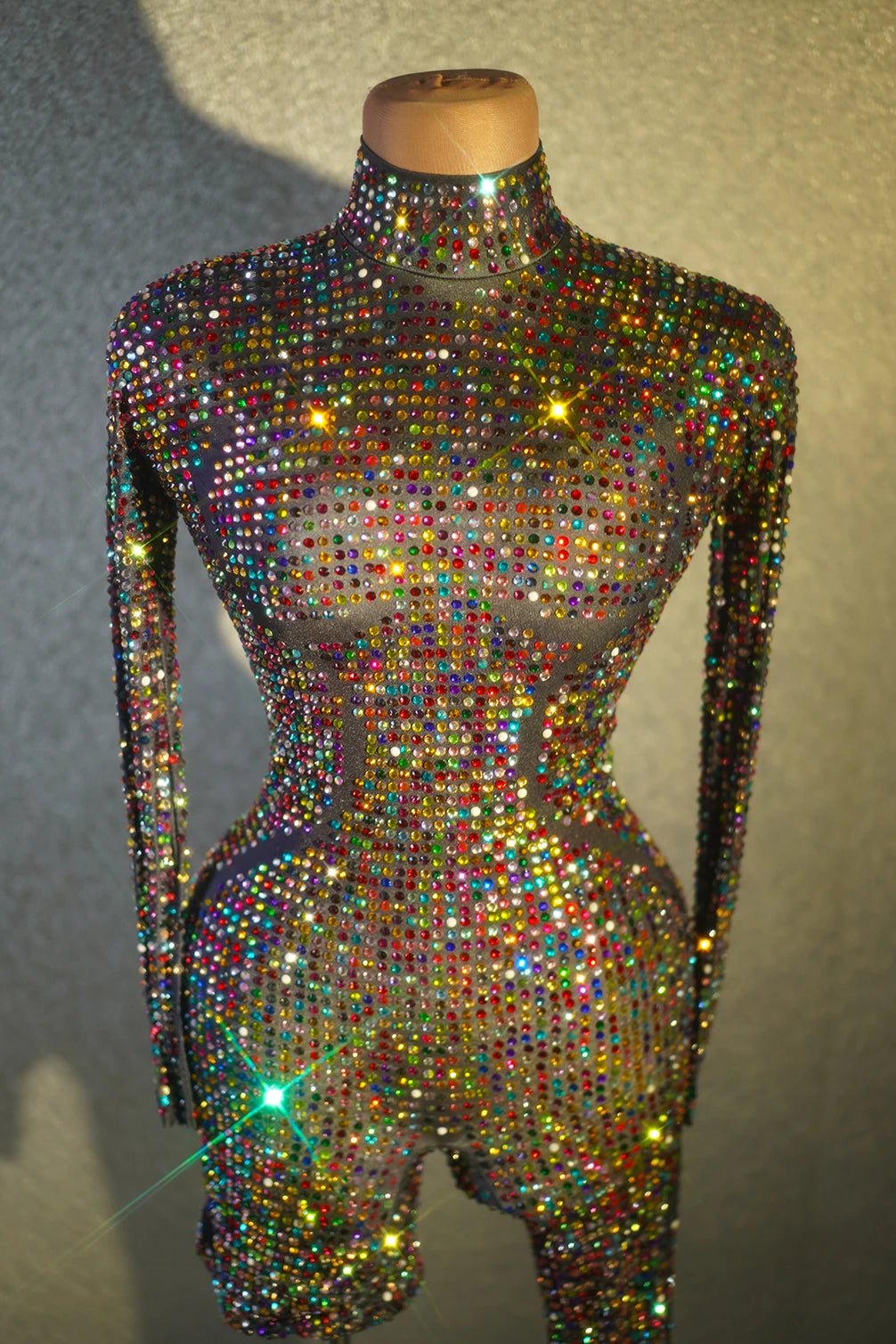 Luxurious Full Rhinestones Jumpsuit for Women Sexy Dance Costume Nightclub Outfit Performance Show Stage Wear Party Rompers