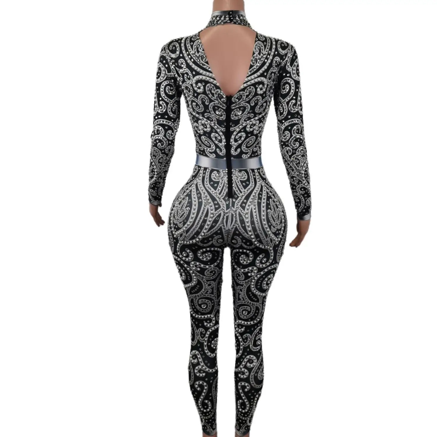 Luxury Fashion Pearls Rhinestones Jumpsuit Lady Evening Prom Dresses Birthday Party Celebrate Outfit Stage Wear