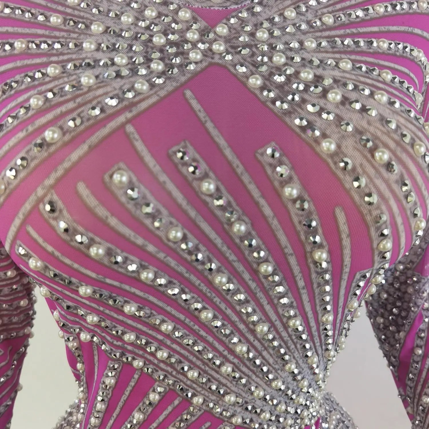 Luxury Prom Dresses for Women Pink Mini Skirt Sequins Rhinestone Tassel Womens Dress Vestido De Manga Larga