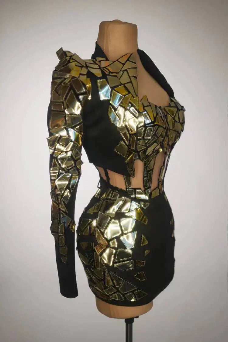 Luxury Sequin Jacket Short Dresses for Women Sexy Singer Pageant Night Out Wear Drag Queen Show Costume Set