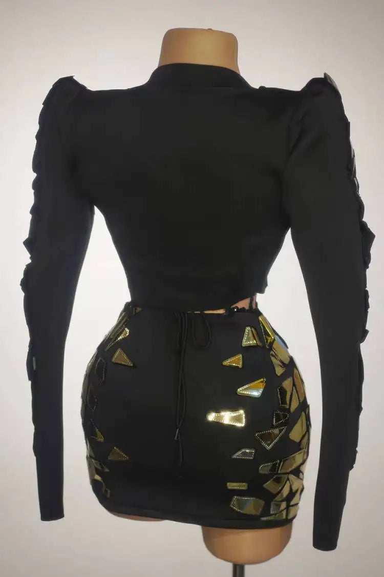 Luxury Sequin Jacket Short Dresses for Women Sexy Singer Pageant Night Out Wear Drag Queen Show Costume Set