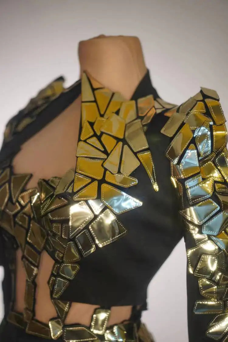 Luxury Sequin Jacket Short Dresses for Women Sexy Singer Pageant Night Out Wear Drag Queen Show Costume Set