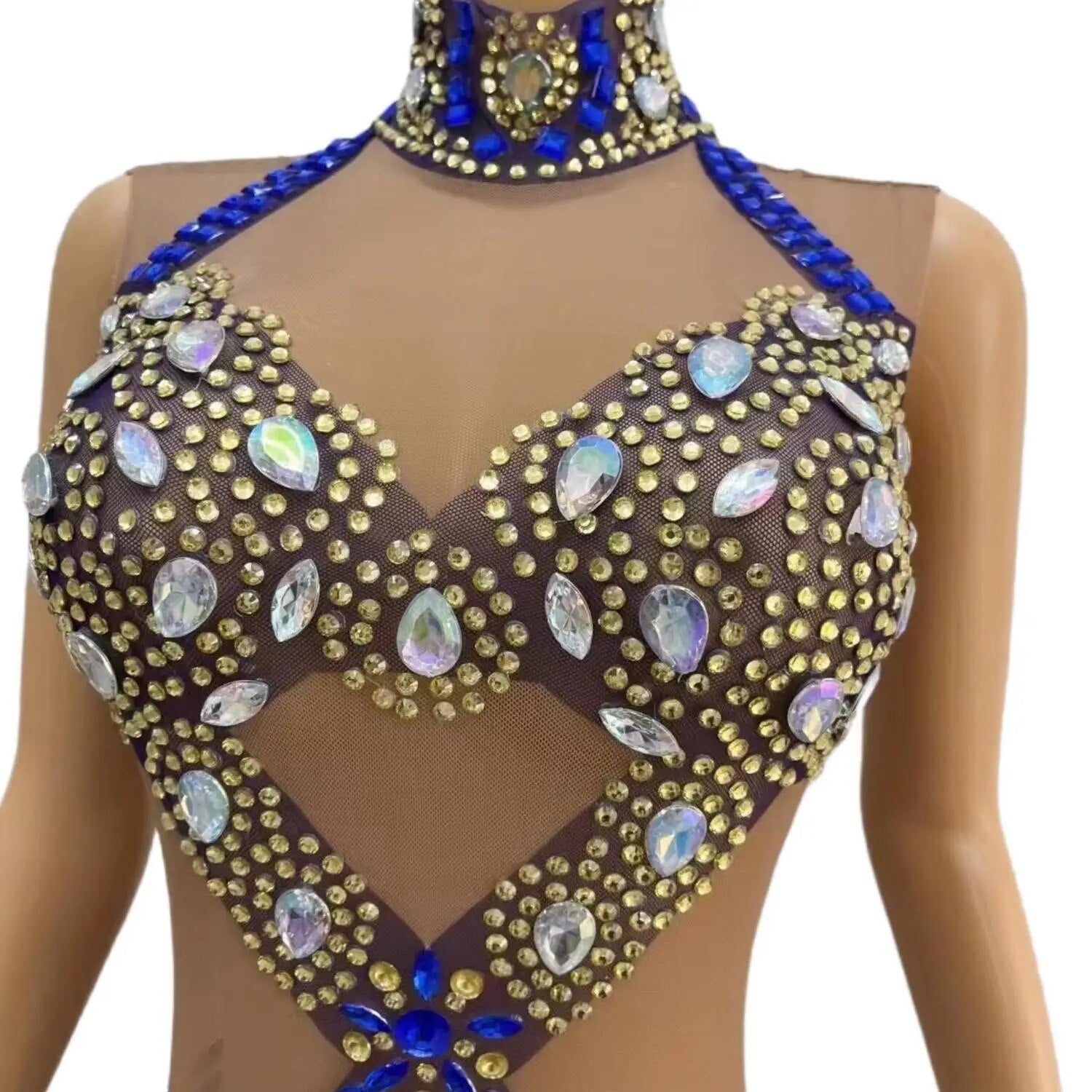 Luxury Sexy See Through Homecoming Party Gowns Blue Silver Crystals Black Girls Short Prom Dresses for Birthday Party 