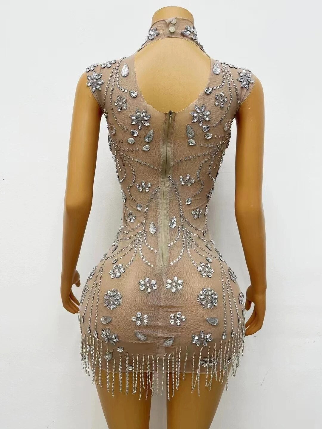 Luxury Short Prom Dresses Luxury Beaded Crystals Silver African Women Cocktail Gowns for Party Celebrate Dresses