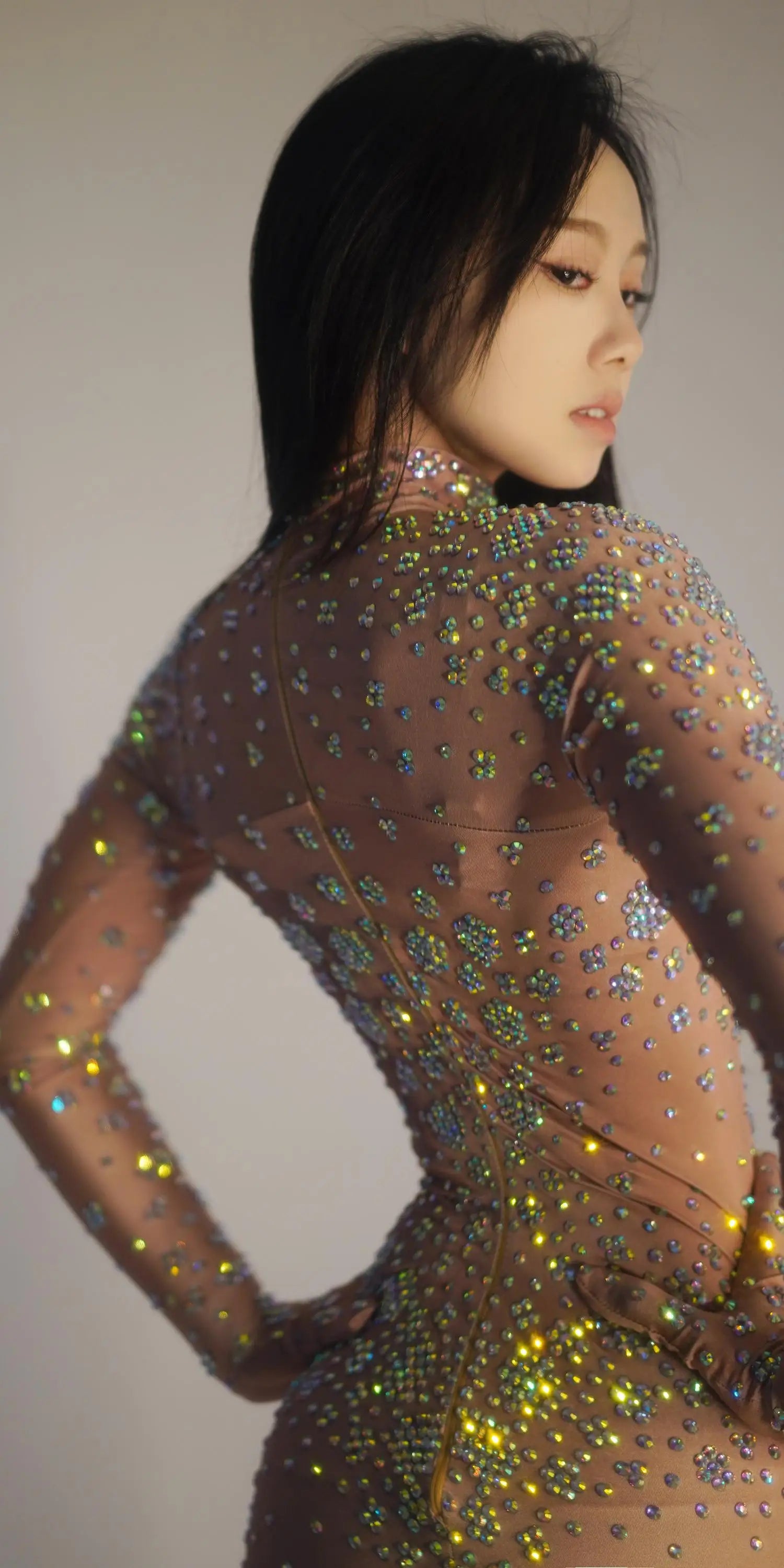 Luxury Sparkle Long Gloves Rhinestones Jumpsuit Women Sexy Club Party Birthday Performance Drag Queen Clothing Spandex