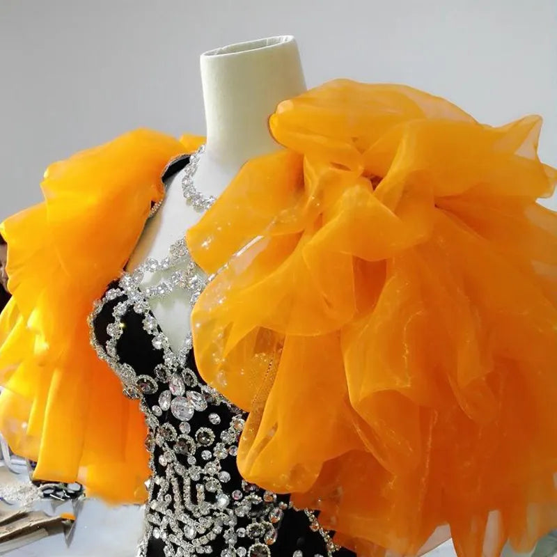 Mesh Lace Waistcoat Nightclub DJ Singer Dancer Stage Wear Women Dance Team Jazz Costume Stage Performance Accessories 