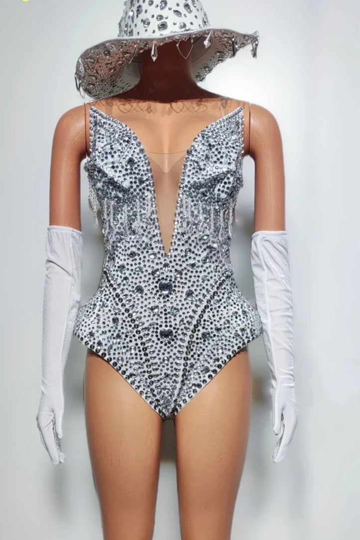 Millions Of Full Diamonds Multi-Color Tight And Sexy Jumpsuits Gloves Hats Parties Nightclubs Bars Performance Costumes