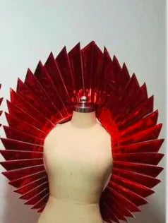 Model Catwalk Show Prop Costume Black Silver Red Wing Backplane Accessories Nightclub Women Singer Dancer Performance Stage Wear