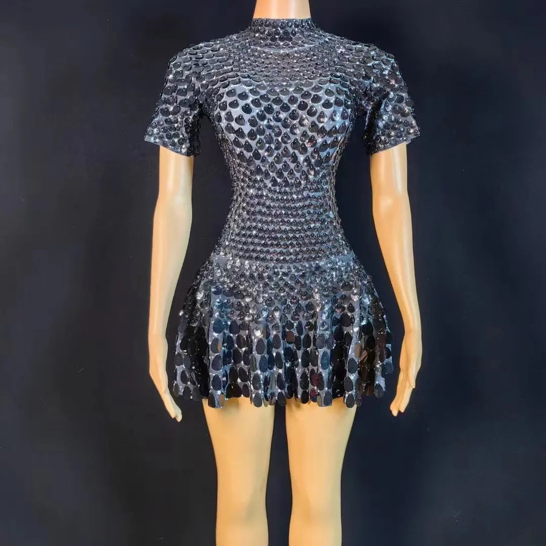 Selling Product Sparkling Dress Designer Zipper Pulls Cocktail Evening Matric Dance Dresses Sexy Sequin Photoshoot Dress