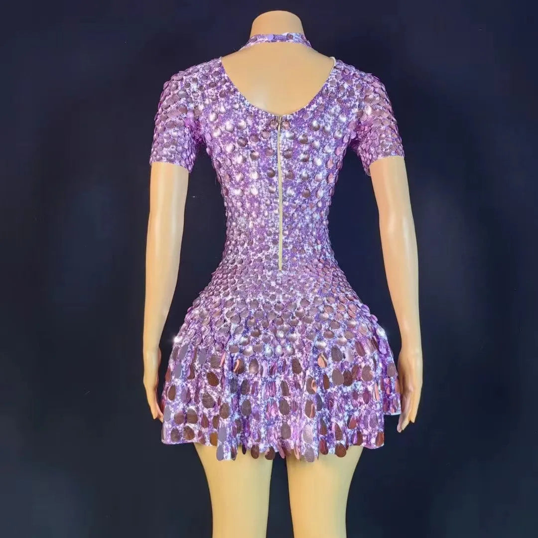 Selling Product Sparkling Dress Designer Zipper Pulls Cocktail Evening Matric Dance Dresses Sexy Sequin Photoshoot Dress