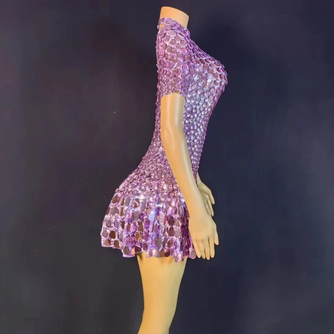 Selling Product Sparkling Dress Designer Zipper Pulls Cocktail Evening Matric Dance Dresses Sexy Sequin Photoshoot Dress