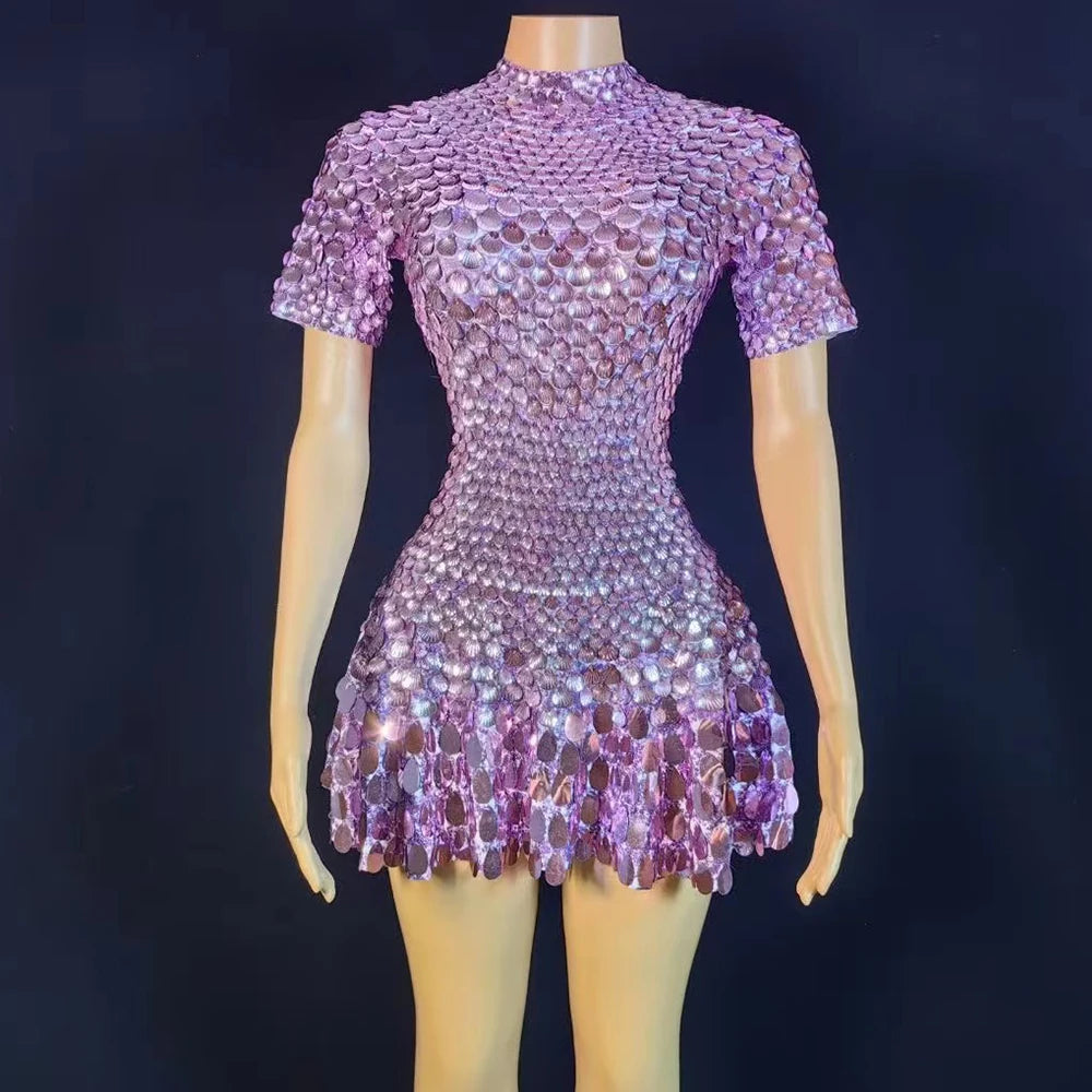 Selling Product Sparkling Dress Designer Zipper Pulls Cocktail Evening Matric Dance Dresses Sexy Sequin Photoshoot Dress