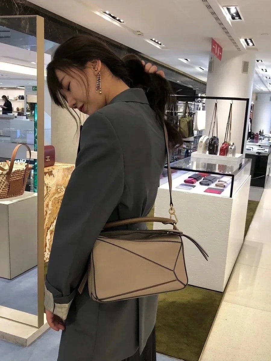 Trendy Mini Geometric Puzzle Bag Women's High-end Texture Handbag Single Shoulder Slant Cross Small Square Bag
