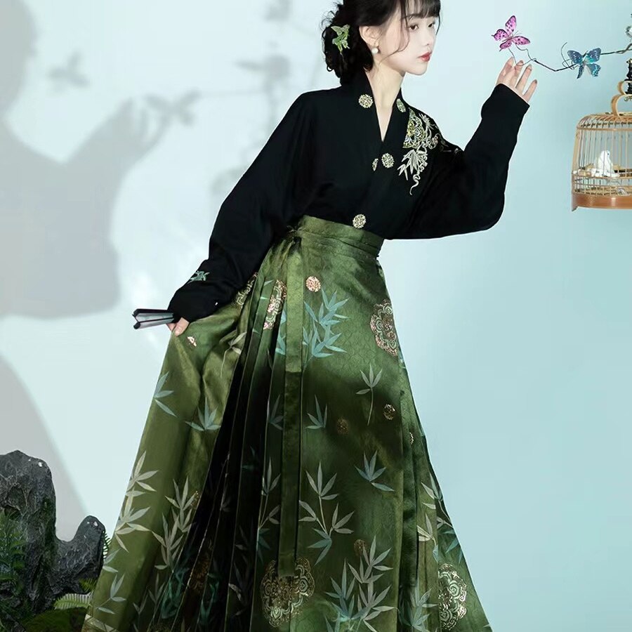 Original Hanfu Skirt Chinese Style Costume Mamianqun Ming Dynasty Wea