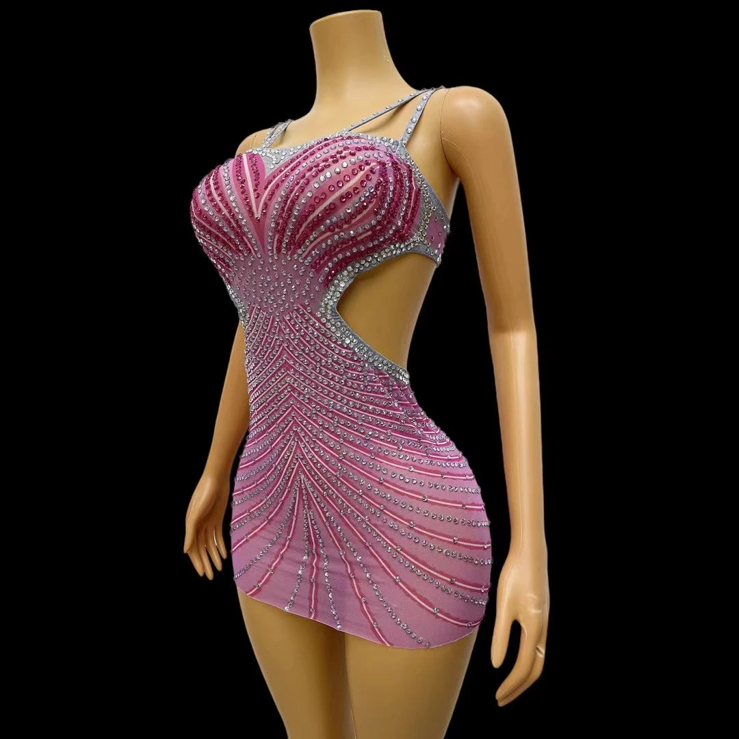 Purple Halter Short Prom Dress for Black Girl Crystal Diamond Birthday Party Dresses Cut-out Mini Cocktail Homecoming Robe